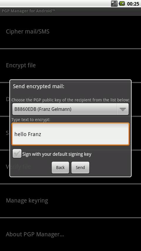 OpenPGP Manager 1.44. Скриншот 2