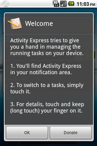 Activity Express Task Manager 1.22. Скриншот 4