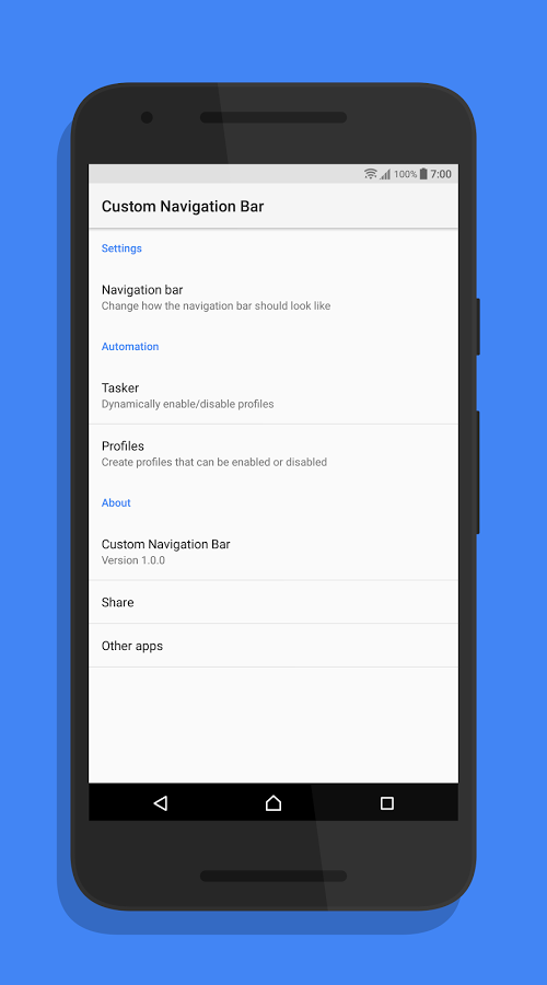 Custom Navigation Bar 1.1.0. Скриншот 1