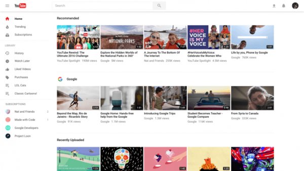 Новый дизайн YouTube уже можно попробовать