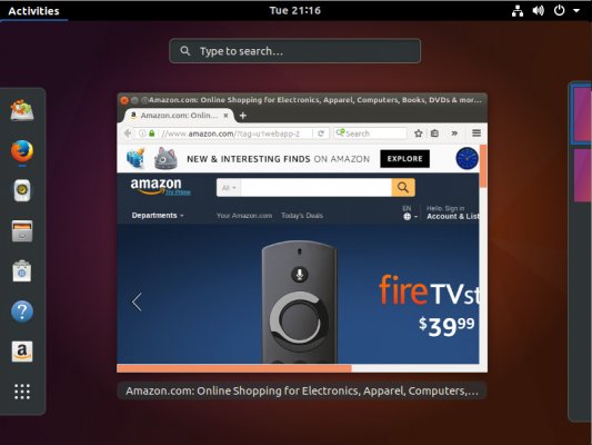 GNOME Shell — рабочий стол в Ubuntu 17.10 по умолчанию