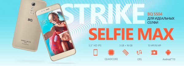 Обзор BQ 5504 Strike Selfie Max