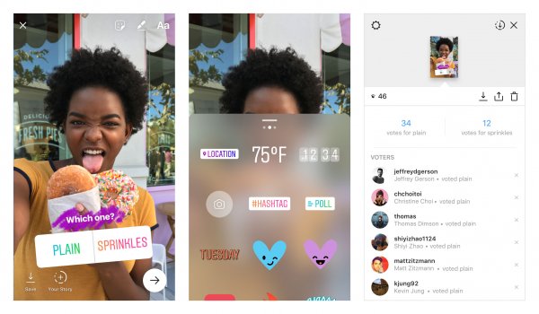 Instagram* внедрил интерактивные опросы в Истории