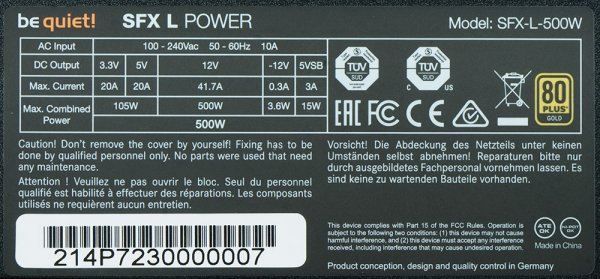 Обзор be quiet SFX L Power 500W: честные полкиловатта для малых корпусов