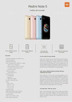 В сеть утекли характеристики Xiaomi Redmi Note 5 и Note 5 Pro