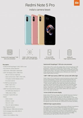 В сеть утекли характеристики Xiaomi Redmi Note 5 и Note 5 Pro