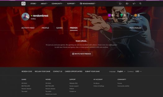 На платформе GOG появились профили