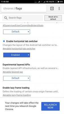 Мобильный Chrome вскоре получит горизонтальную прокрутку вкладок