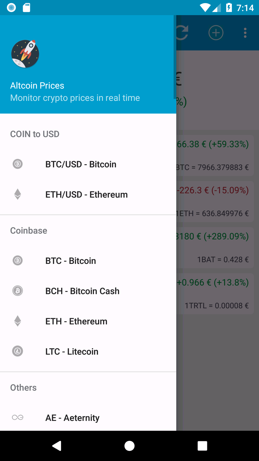 Altcoin Prices 1.7.4. Скриншот 2