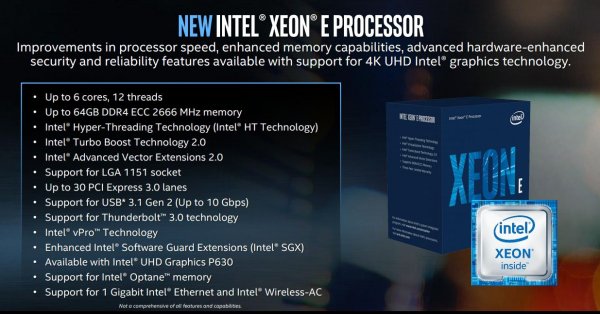 Intel обновила линейку процессоров Xeon E для рабочих станций
