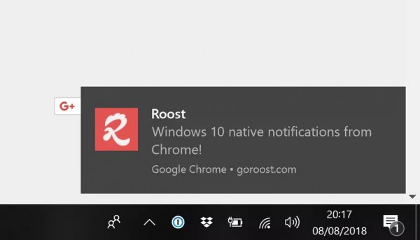 Chrome готовится получить поддержку центра уведомлений Windows 10