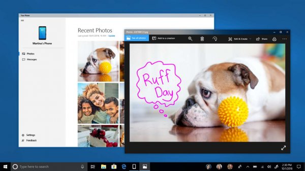 Приложение Your Phone заработало на Windows 10 April 2018 Update