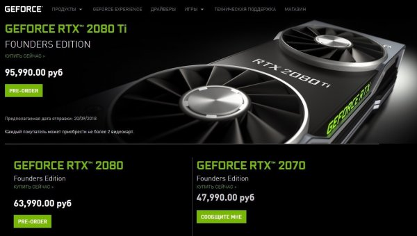 NVIDIA представила дорогую линейку видеокарт RTX