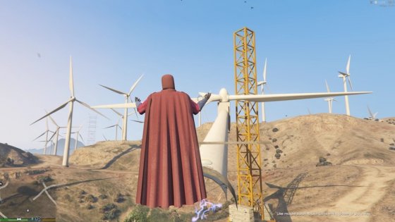 Магнето в GTA V бросает машины и крушит полицейских