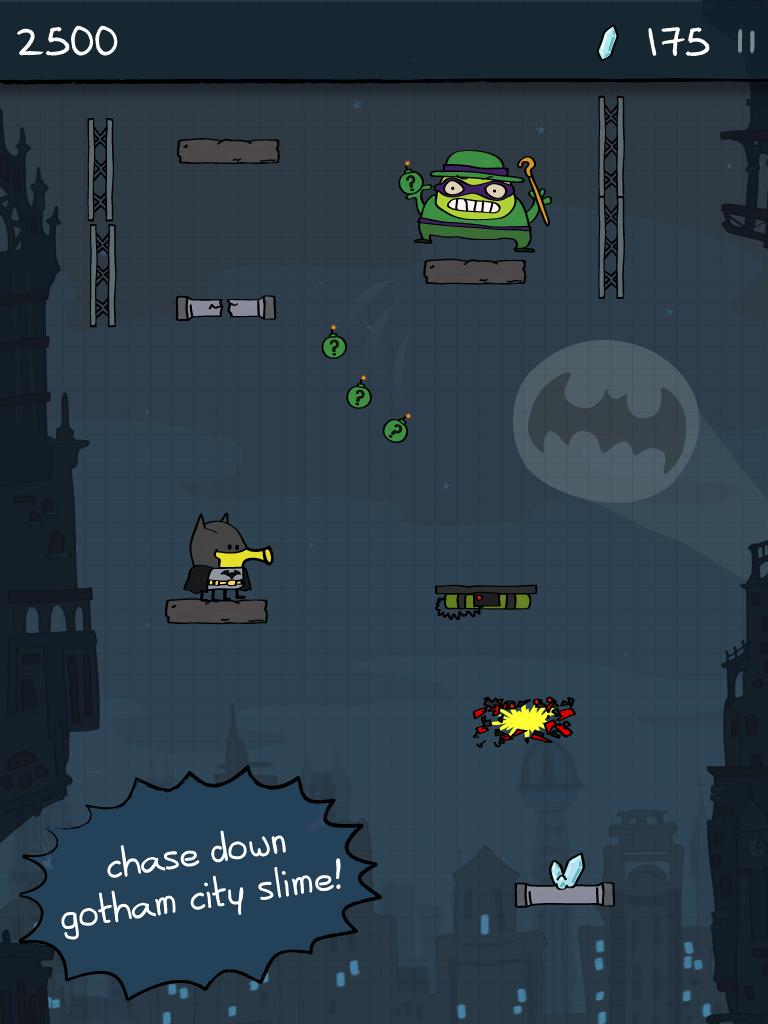 Doodle Jump DC Super Heroes — еще один нелепый сеттинг для Бэтмена