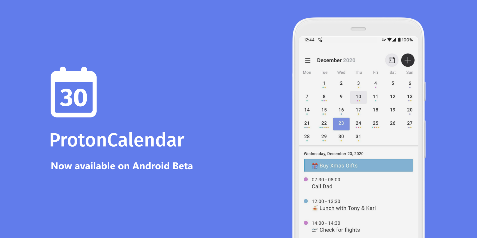 Суперзащищённый календарь Proton Calendar теперь доступен на Android