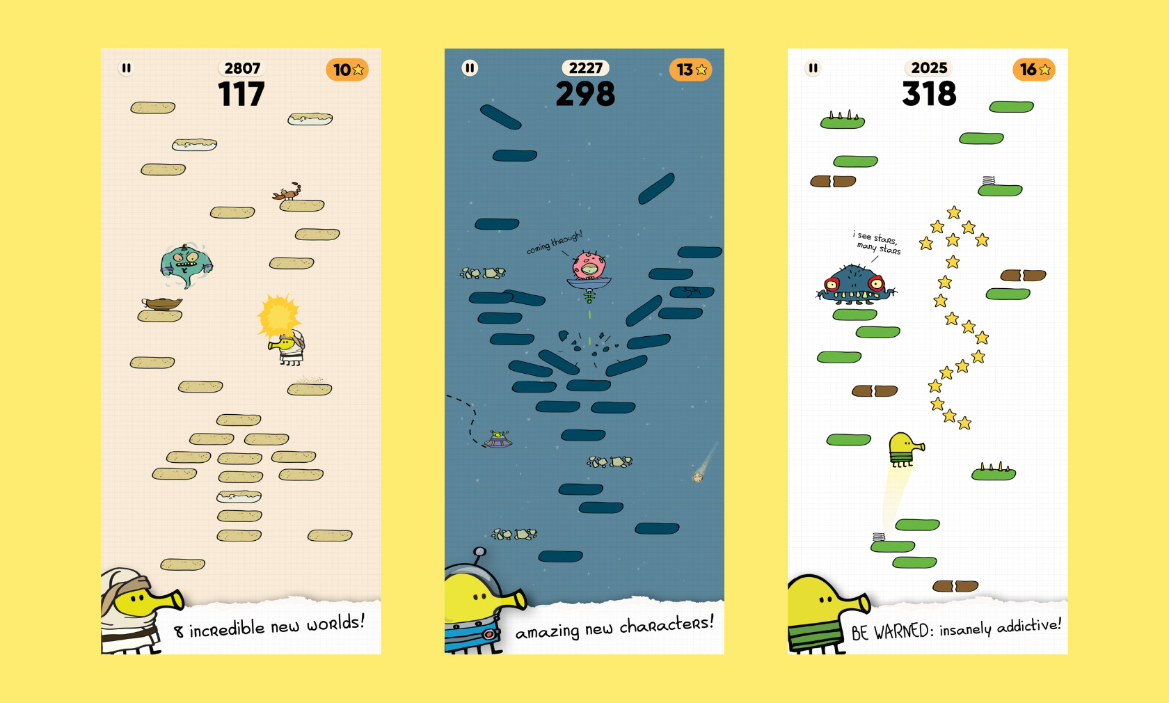 Вышел Doodle Jump 2: время попрыгать с новыми героями и локациями