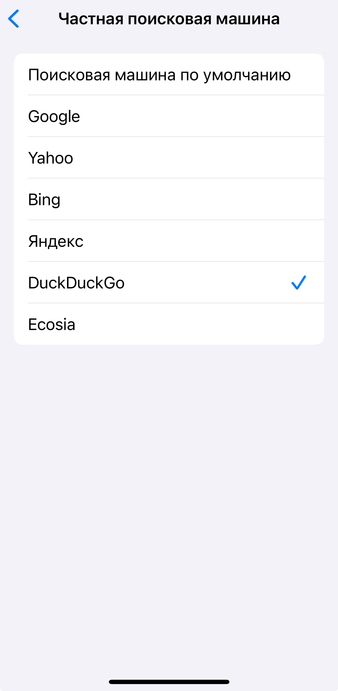 В iOS 17 можно выбрать поисковую систему для приватного просмотра