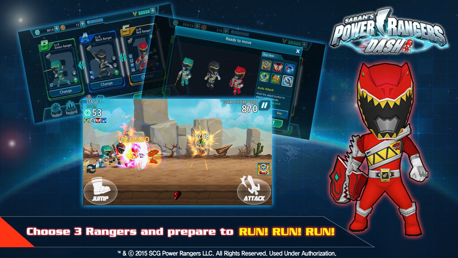 Скачать Power Rangers Dash 1.6.4 для Android