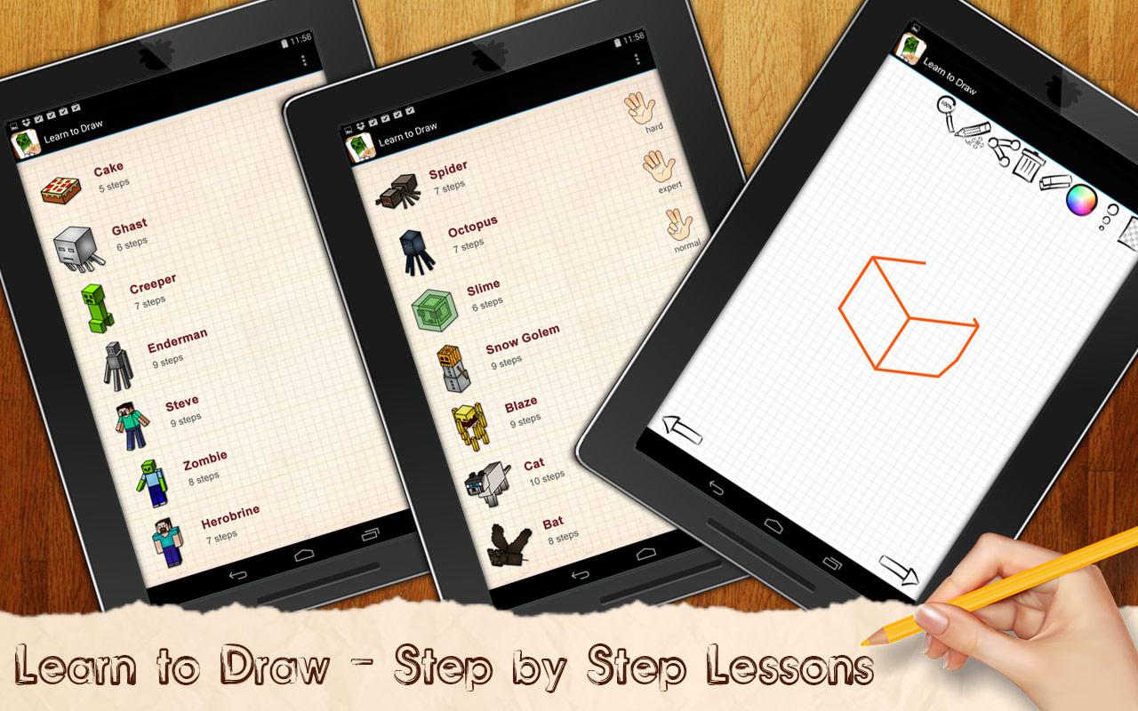 Скачать Учимся Рисовать Майнкрафт 3.02 для Android