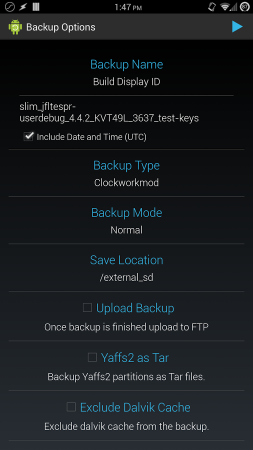 Скачать Online Nandroid Backup 4.4.5 Для Android