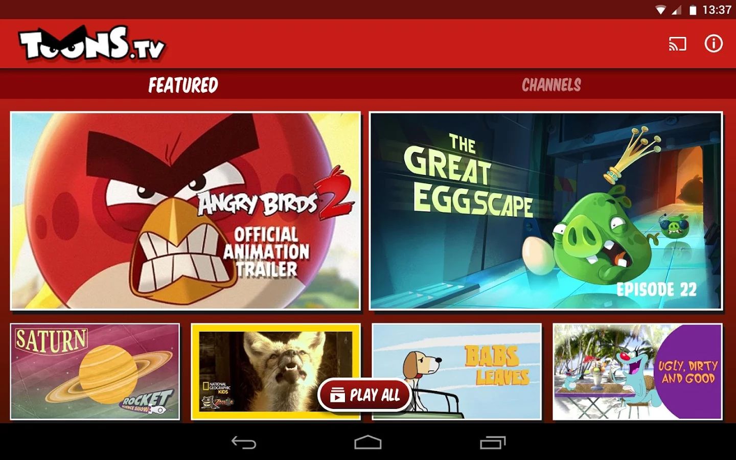 Скачать ToonsTV: Angry Birds video app 2.5.1 для Android