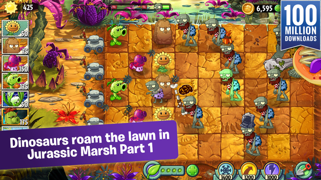 В Plants vs. Zombies 2 для Android и iOS появились динозавры