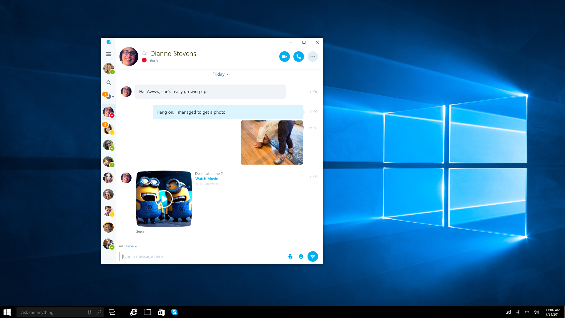 Microsoft выпустит новое универсальное приложение Skype для Windows 10