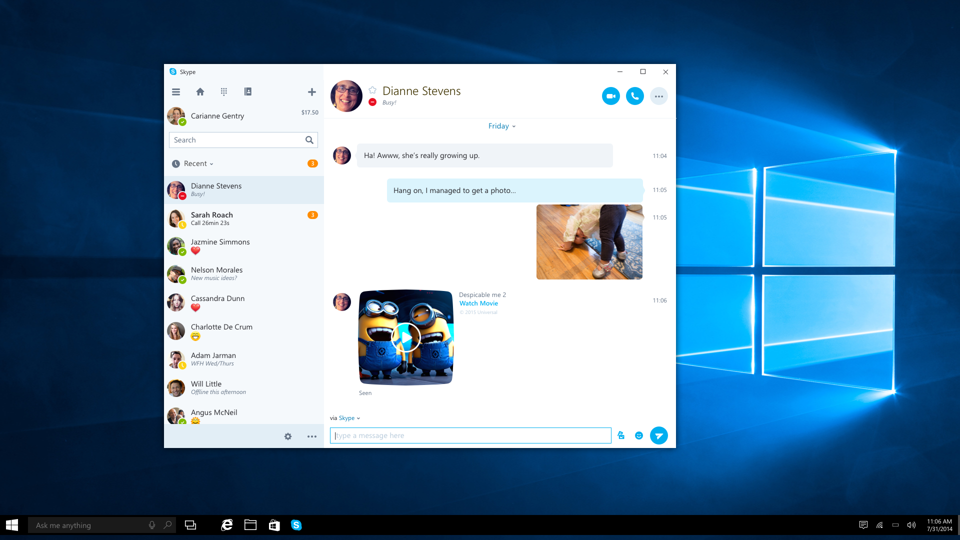 Microsoft выпустит новое универсальное приложение Skype для Windows 10