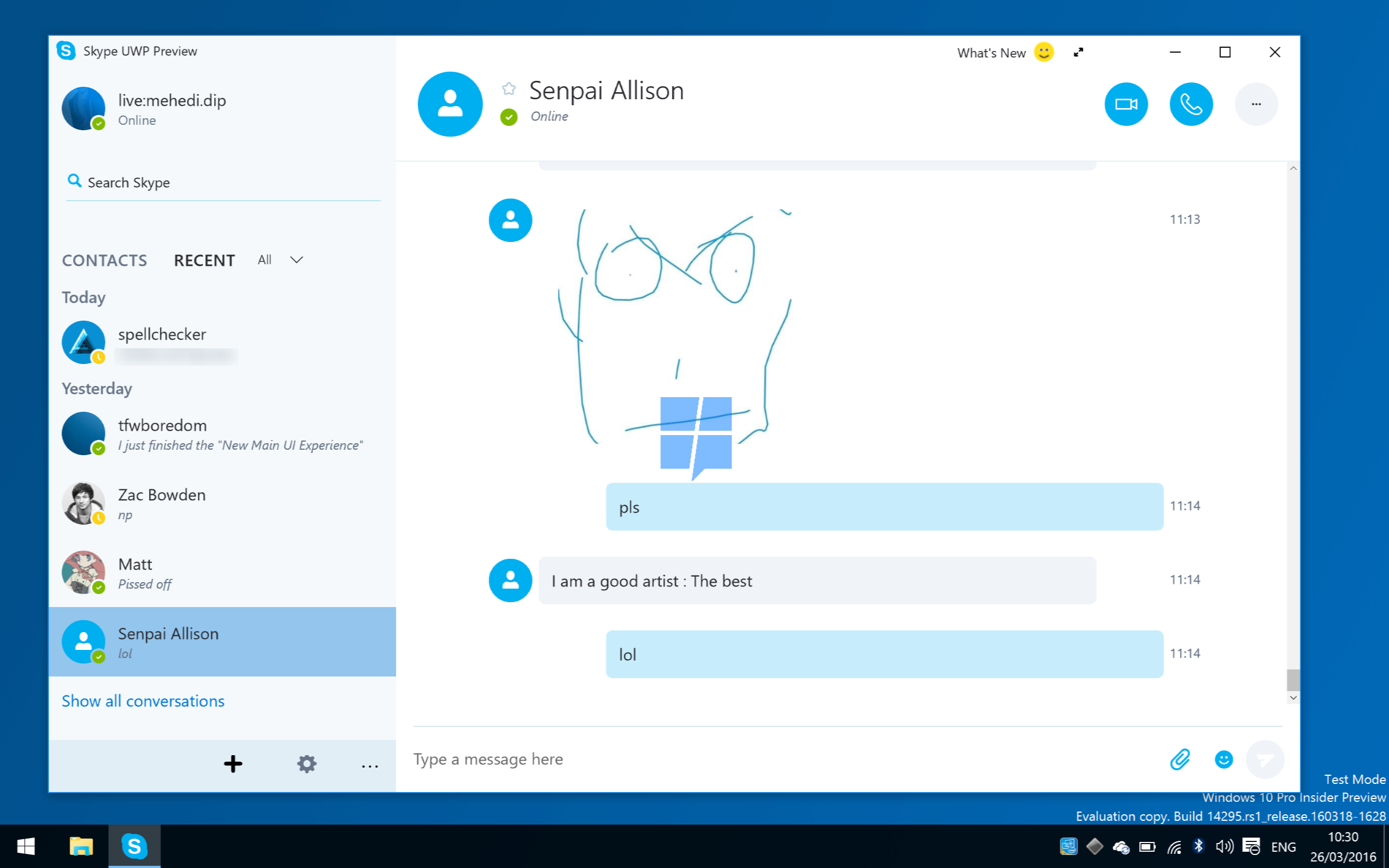 Галерея: скриншоты нового Skype UWP для мобильной и десктопной Windows 10