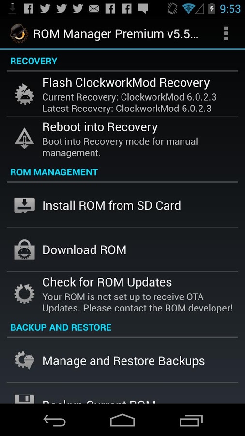 Скачать ROM Manager 5.5.3.7 Для Android