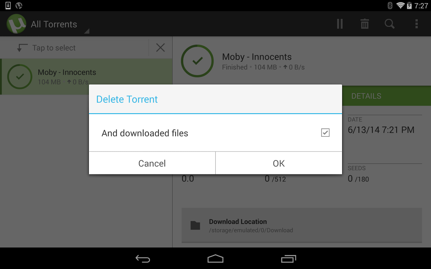 set download location utorrent android client