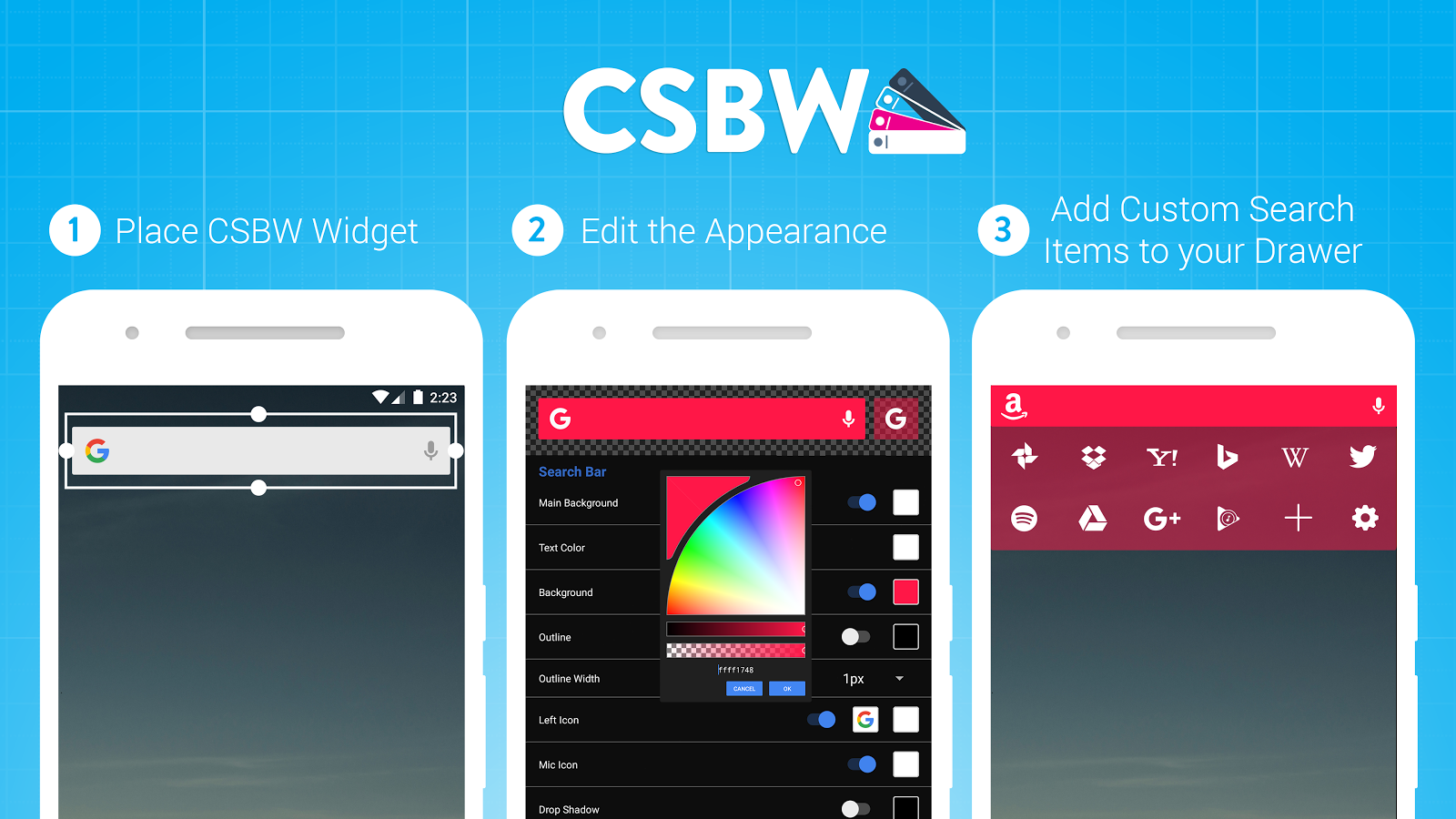 Скачать Custom Search Bar Widget 2.1.5 для Android