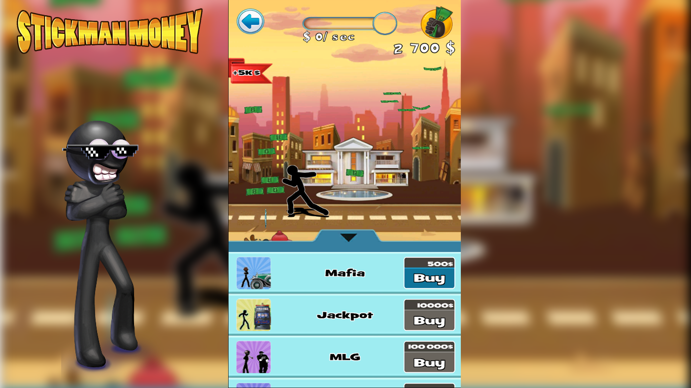 Скачать Stickman money 1.7 для Android