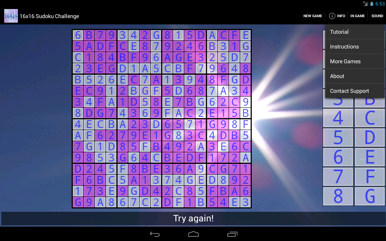 Скачать 16x16 Sudoku Challenge 3.16 для Android