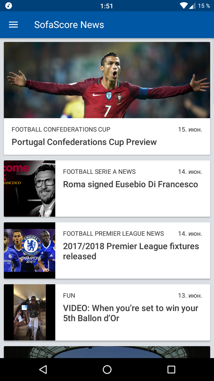 Скачать SofaScore – спортивные результаты онлайн 6.18.8 для Android