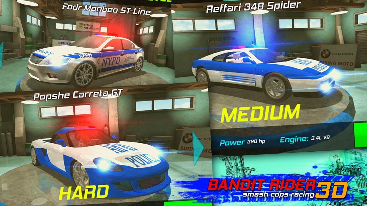 Скачать Bandit Rider 3D: smash cops racing 1.1 для Android