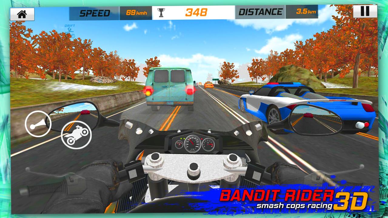 Скачать Bandit Rider 3D: smash cops racing 1.1 для Android