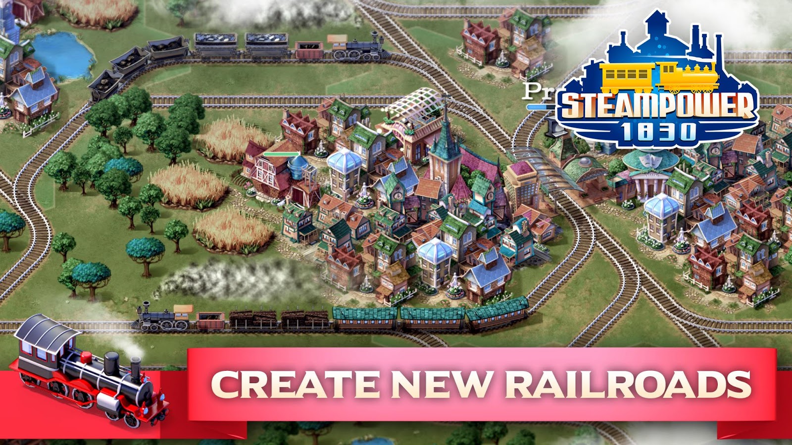 Скачать SteamPower 1830 Railroad Tycoon 74.0 для Android