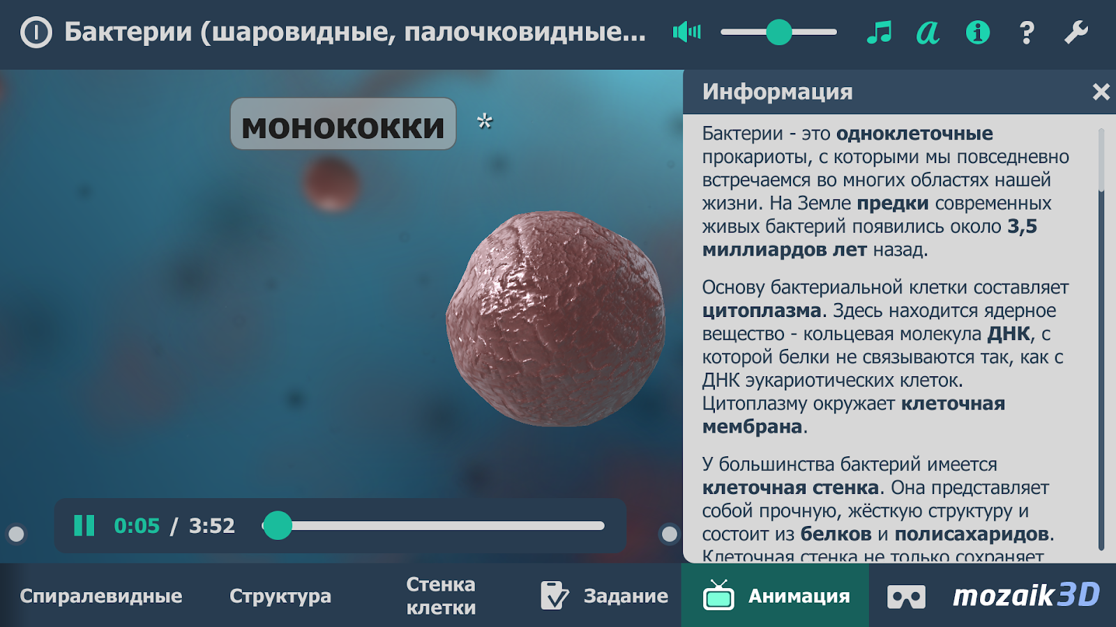 Скачать Бактерии интерактивное 3D 1.21 для Android, iPhone / iPad